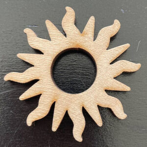 Wood Carved Sphere Holder/Stand - Sun